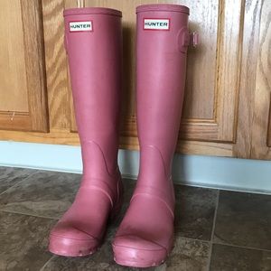 Matte Pink Hunter Boots with original box!